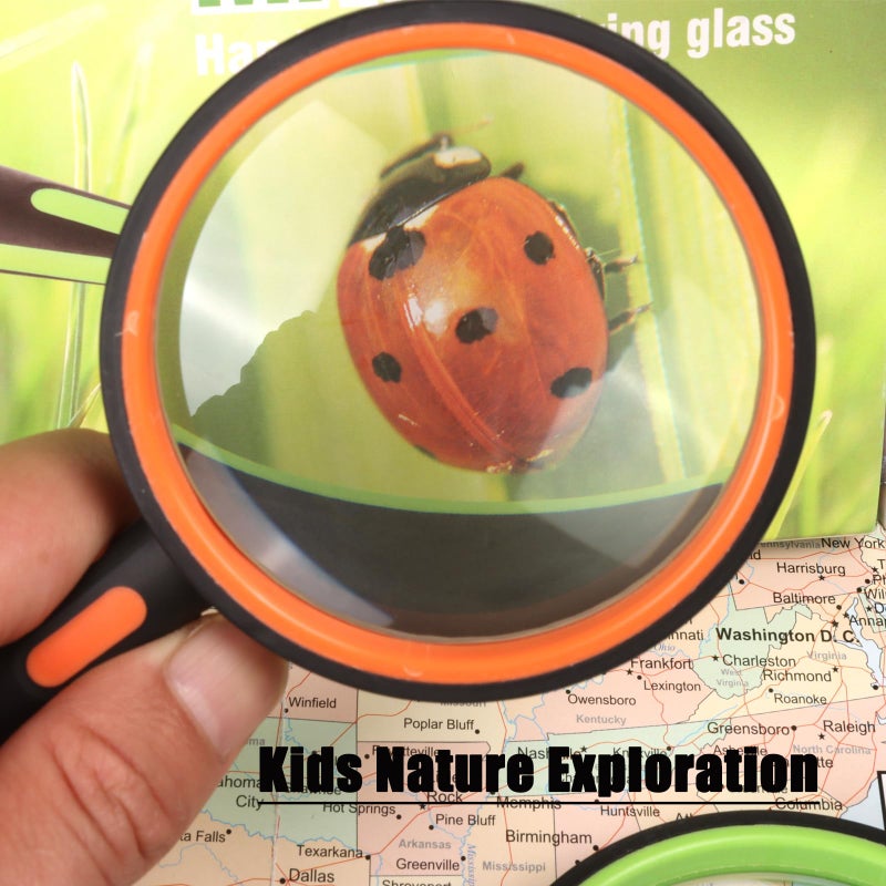 Ocim 2 Pack Magnifying Glass,75mm 10X Handheld Shatterproof Magnifier Lens with Non-Slip Rubber Handle for Seniors/Kids Reading & Science/Explore,Large - Image 5